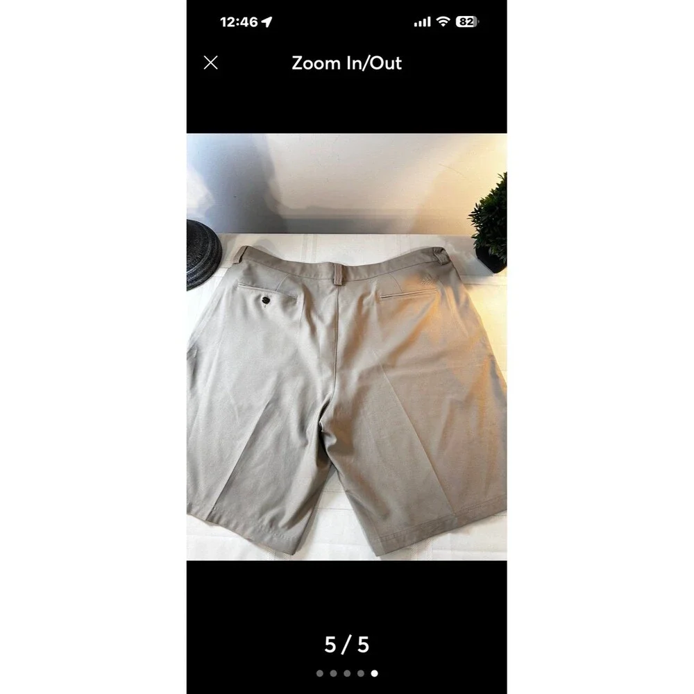 Adidas ClimaCool Golf Shorts Performance Khaki Tan 42 Mens Lightweight Preppy